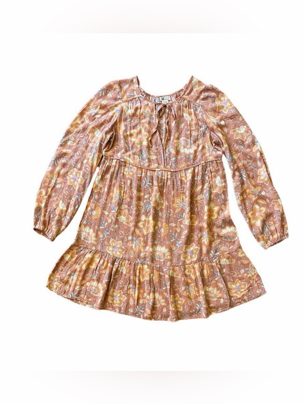 Billabong Floral Boho Babydoll Mini Dress - Small